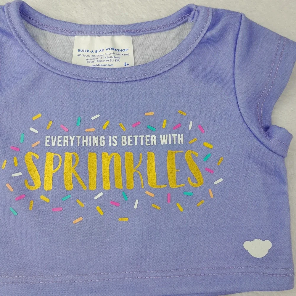 Build-A-Bear Workshop Everything is Better With Sprinkles Shirt and Shorts Set